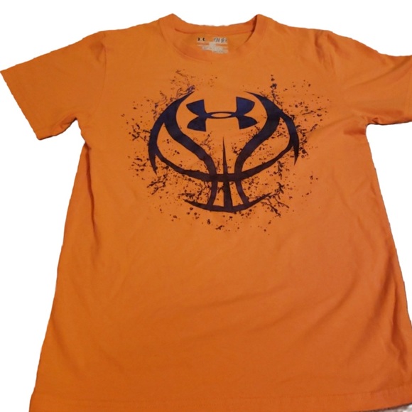 UNDER ARMOUR ORANGE BABY TEE T SHIRT BASKETBALL SPORTS ATHLETIC - Picture 2 of 6